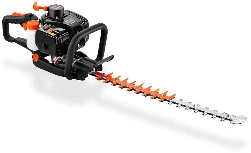 Benzine Heggenschaar FX-MH123ECO – 60 cm Meslengte – 56 cm Snijlengte – Professionele Geharde Stalen Messen – Centrifugaalkoppeling – Ergonomische 90° Handgreep de FUXTEC – image du produit 1 sur 5