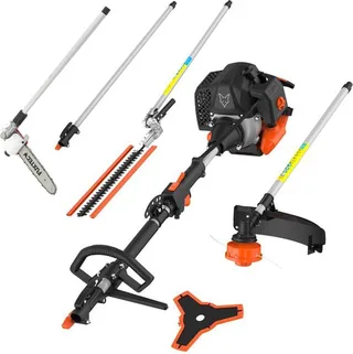 benzine multitool FX-MT252ER – 5-in-1 bosmaaier met 52cc 2-takt motor, 3 pk – incl. heggenschaar, snoeigereedschap, verlengstuk & draagriem de FUXTEC – image du produit 1 sur 5