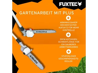 benzine multitool FX-MT252ER – 5-in-1 bosmaaier met 52cc 2-takt motor, 3 pk – incl. heggenschaar, snoeigereedschap, verlengstuk & draagriem de FUXTEC – image du produit 3 sur 5