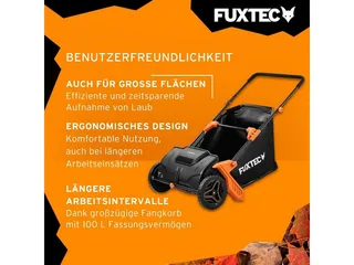 Bladzuiger FUXTEC FX-LS52 Handmatige bladzuiger, bak van 100 L, 530 mm breed, 6,5 kg, verstelbare handgrepen, 2 wielen van FUXTEC – productafbeelding 3 van 5