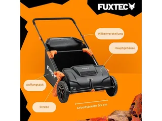Bladzuiger FUXTEC FX-LS52 Handmatige bladzuiger, bak van 100 L, 530 mm breed, 6,5 kg, verstelbare handgrepen, 2 wielen van FUXTEC – productafbeelding 4 van 5