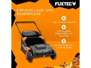 Bladzuiger FUXTEC FX-LS52 Handmatige bladzuiger, bak van 100 L, 530 mm breed, 6,5 kg, verstelbare handgrepen, 2 wielen van FUXTEC – productafbeelding 2 van 5