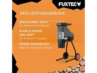 elektrische tuinhakselaar FX-EGH2800T | rolhakselaar 2800W | max. 44mm takken | 60L opvangbak | stille werking met omkeer- en overbelastingsbeveiliging by FUXTEC – product image 4 of 5