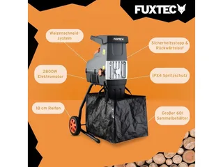 elektrische tuinhakselaar FX-EGH2800T | rolhakselaar 2800W | max. 44mm takken | 60L opvangbak | stille werking met omkeer- en overbelastingsbeveiliging by FUXTEC – product image 5 of 5