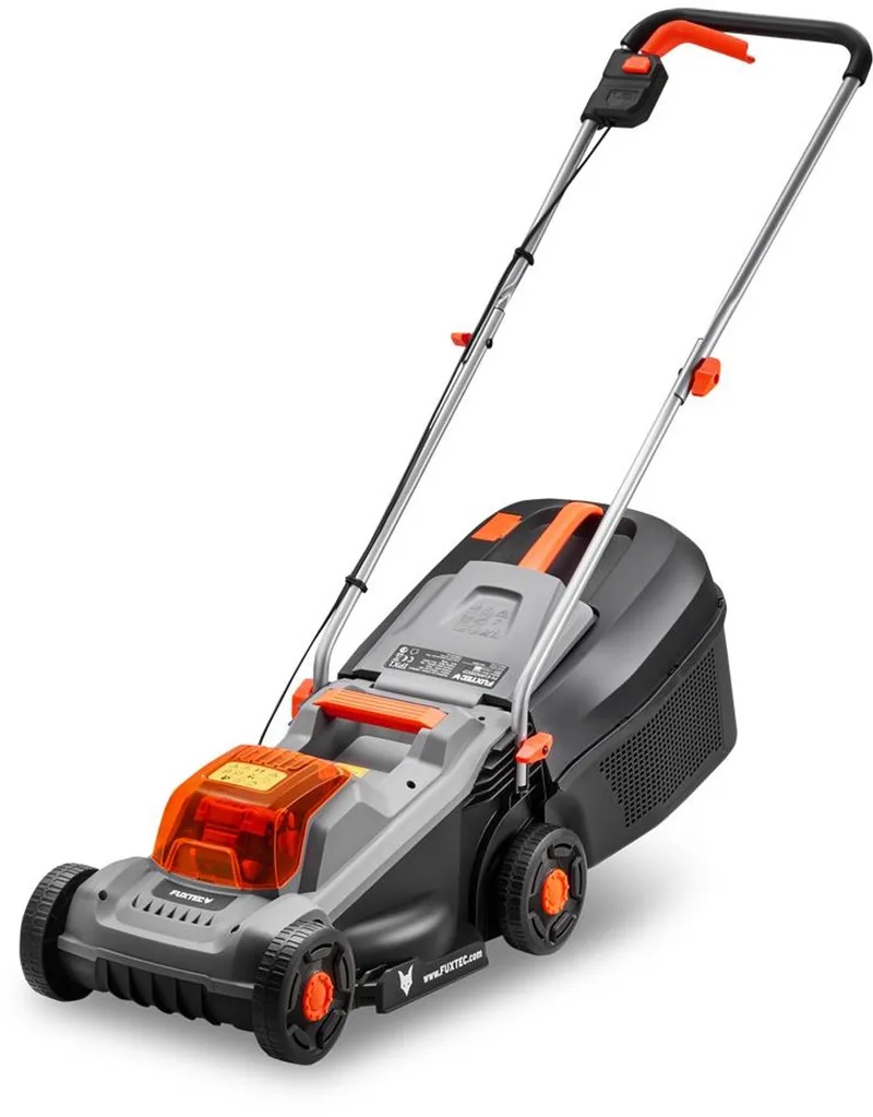 FUXTEC 20V grasmaaier accu, maaier voor kleine tot middelgrote tuinen, grasopvangbak van 30 liter, maaibreedte 30 cm, geluidsarm/licht FX-E1RM20ECO by FUXTEC – product image