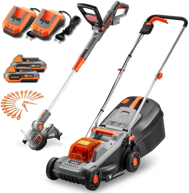FUXTEC 20V oplaadbare tuinset FX-E1RM20ECO-SET & FX-E1RT20-SET | oplaadbare grasmaaier en grastrimmer | verwisselbare accu | 30 cm maaier van FUXTEC – productafbeelding 1 van 5