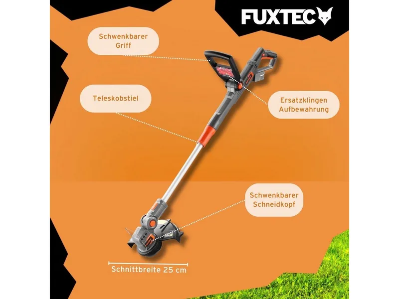 FUXTEC 20V oplaadbare tuinset FX-E1RM20ECO-SET & FX-E1RT20-SET | oplaadbare grasmaaier en grastrimmer | verwisselbare accu | 30 cm maaier van FUXTEC – productafbeelding 3 van 5
