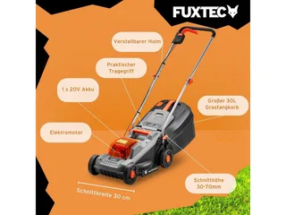 FUXTEC 20V oplaadbare tuinset FX-E1RM20ECO-SET & FX-E1RT20-SET | oplaadbare grasmaaier en grastrimmer | verwisselbare accu | 30 cm maaier van FUXTEC – productafbeelding 2 van 5