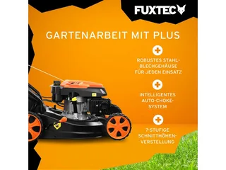 FUXTEC 3in1 Benzine Grasmaaier FX-RM4646ECO - 3,5pk / 2,6kW - 46cm Maaibreedte - 7-traps Maaihoogteverstelling - 4-Takt - Incl. 50L Grasvanger - Mulchfunctie & Reinigingsaansluiting by FUXTEC – product image 3 of 5