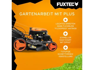 FUXTEC 4-in-1 Benzine Grasmaaier FX-RM5196eSPRO – Elektrische Start – 6 pk – 51 cm Maaibreedte – Flexibele Achterwielaandrijving – 4-Takt – Maaihoogte 25–75 mm – 60 L Grasopvangbak – Mulchfunctie de FUXTEC – image du produit 3 sur 5