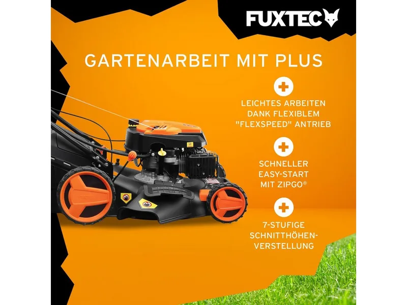 FUXTEC 4-in-1 Benzine Grasmaaier FX-RM5196eSPRO – Elektrische Start – 6 pk – 51 cm Maaibreedte – Flexibele Achterwielaandrijving – 4-Takt – Maaihoogte 25–75 mm – 60 L Grasopvangbak – Mulchfunctie de FUXTEC – image du produit 3 sur 5