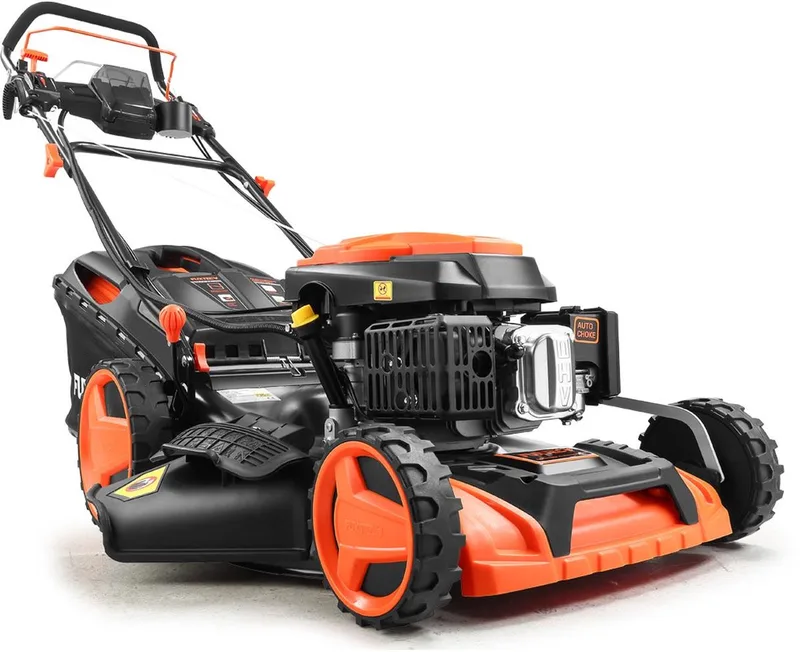 FUXTEC 4-in-1 Benzine Grasmaaier FX-RM5196eSPRO – Elektrische Start – 6 pk – 51 cm Maaibreedte – Flexibele Achterwielaandrijving – 4-Takt – Maaihoogte 25–75 mm – 60 L Grasopvangbak – Mulchfunctie de FUXTEC – image du produit 1 sur 5
