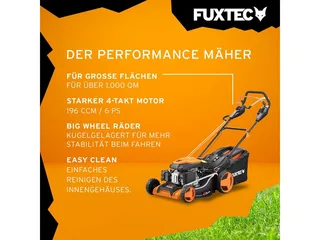 FUXTEC 4-in-1 Benzine Grasmaaier FX-RM5196PRO – 6 pk (4,4 kW) – 51 cm Maaibreedte – Flexibele Aandrijving – 4-Takt – Maaihoogte 25–75 mm – 60 L Grasopvangbak – Mulchen & Zij-uitworp von FUXTEC – Produktbild 5 von 5