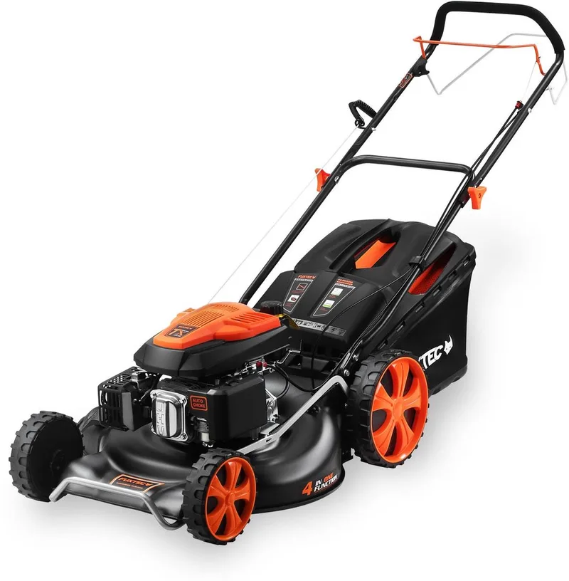 FUXTEC 4-in-1 Benzine grasmaaier FX-RM5396 - 5,3 PK & 53 cm maaibreedte & hoogteverstelling 25-75 mm | 70L grasopvangbak, mulchfunctie & zij-uitworp van FUXTEC – productafbeelding