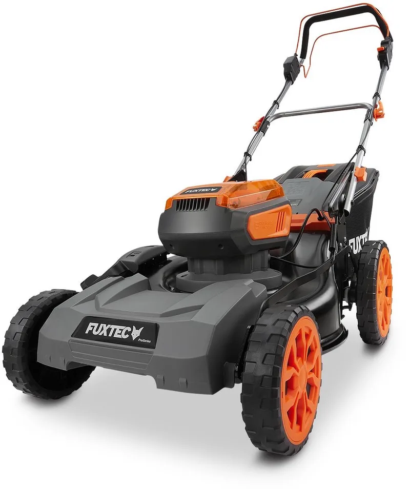 FUXTEC 40V accu grasmaaier FX-E2RM46PROSET | accu grasmaaier met aandrijving | 46 cm | 2x 5Ah accu & snellader | mulchfunctie | 50L grasopvangbak van FUXTEC – productafbeelding 1 van 5