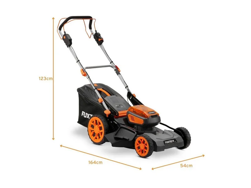 FUXTEC 40V accu grasmaaier FX-E2RM46PROSET | accu grasmaaier met aandrijving | 46 cm | 2x 5Ah accu & snellader | mulchfunctie | 50L grasopvangbak van FUXTEC – productafbeelding 5 van 5