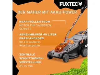 FUXTEC 40V accugrasmaaier FX-E2RM43PRO | inclusief accu en lader | FlexSpeed snelheid | 43 cm maaibreedte | aandrijving op wielen | mulchfunctie by FUXTEC – product image 4 of 5