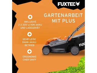 FUXTEC 40V accugrasmaaier FX-E2RM43PRO | inclusief accu en lader | FlexSpeed snelheid | 43 cm maaibreedte | aandrijving op wielen | mulchfunctie by FUXTEC – product image 3 of 5