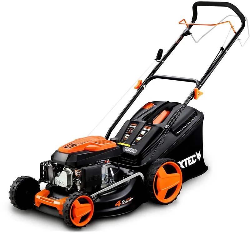 FUXTEC 4in1 Benzine Grasmaaier FX-RM4646 - 3,5 pk/2,6 kW - 46 cm Maaibreedte - 7-traps Hoogteverstelling - 4-Takt - Achterwielaandrijving - 50L Grasvanger - Mulchfunctie & Zij-uitworp van FUXTEC – productafbeelding