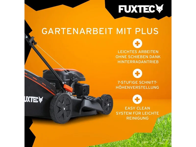 FUXTEC 4in1 Benzine Grasmaaier FX-RM5170 - 4pk/2,9kW - 51cm Maaibreedte - 7-traps Hoogteverstelling - 4-Takt - Achterwielaandrijving - 60L Grasvanger - Mulchfunctie & Zij-uitworp von FUXTEC – Produktbild 3 von 5