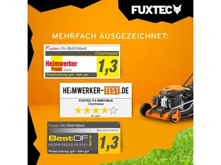 FUXTEC 4in1 Benzine Grasmaaier FX-RM5196eS - Elektrische Start - 6pk/4.4kW - 51cm Maaibreedte ,Hoogteverstelling 25mm-75mm - 4-Takt - Achterwielaandrijving, 60L Grasvanger - Mulchfunctie & Zij-uitworp de FUXTEC – image du produit 3 sur 5