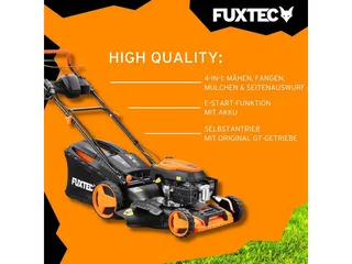 FUXTEC 4in1 Benzine Grasmaaier FX-RM5196eS - Elektrische Start - 6pk/4.4kW - 51cm Maaibreedte ,Hoogteverstelling 25mm-75mm - 4-Takt - Achterwielaandrijving, 60L Grasvanger - Mulchfunctie & Zij-uitworp de FUXTEC – image du produit 5 sur 5