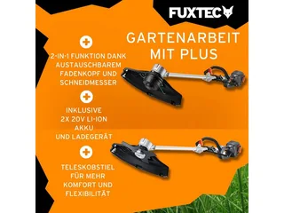 FX-E2MSSET 40V Accu Bosmaaier Set • Incl. 2x 20V Accu & Lader • 35cm Maaibreedte • Koolborstelloze Motor van FUXTEC – productafbeelding 3 van 5