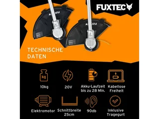 FX-E2MSSET 40V Accu Bosmaaier Set • Incl. 2x 20V Accu & Lader • 35cm Maaibreedte • Koolborstelloze Motor van FUXTEC – productafbeelding 2 van 5
