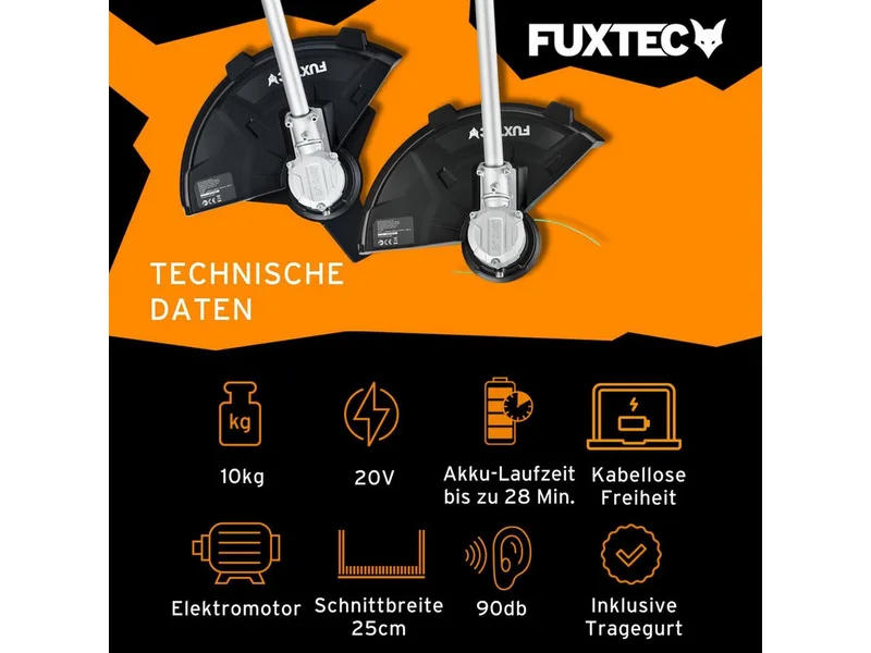 FX-E2MSSET 40V Accu Bosmaaier Set • Incl. 2x 20V Accu & Lader • 35cm Maaibreedte • Koolborstelloze Motor van FUXTEC – productafbeelding 2 van 5