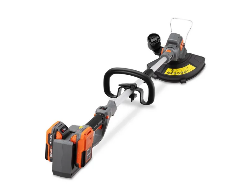 FX-E2RTSET accu bosmaaier 40V met 2 accu’s en 30 cm snijbreedte set | Grastrimmer en kantensnijder met telescoopsteel en plantenbeugel van FUXTEC – productafbeelding 4 van 5