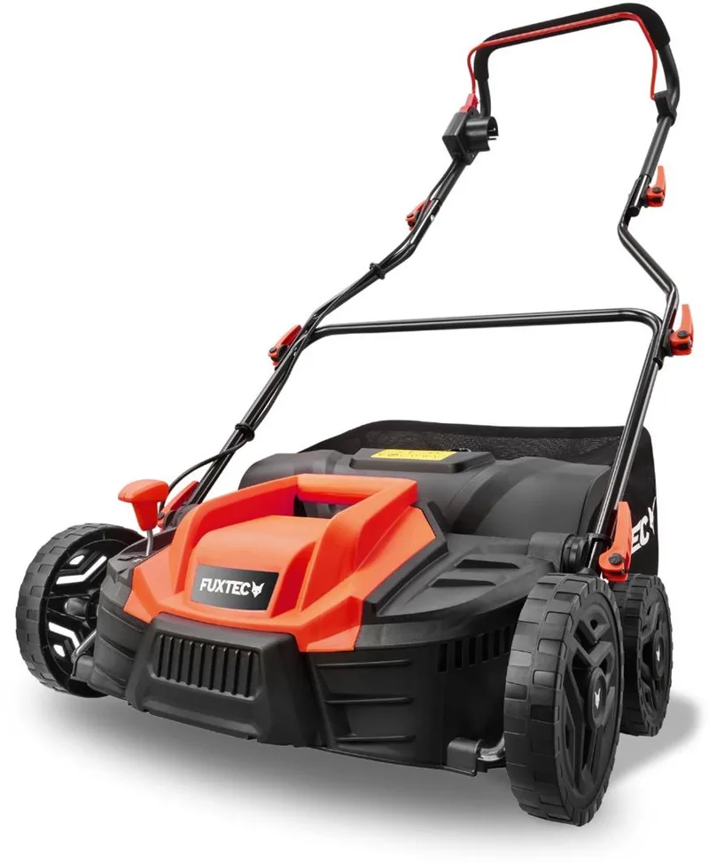 Fx-ev360 Fuxtec elektrische verticuteerder, 1500 W, 36 cm breed, 5 diepteniveaus, 45 l opvangbak, grasbeluchter van FUXTEC – productafbeelding