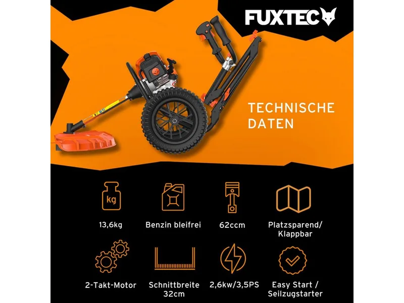 FX-FSR162 Benzine Bosmaaier op Wielen - 62cc - 2-takt - 3,5 pk - Grastrimmer by FUXTEC – product image 2 of 5