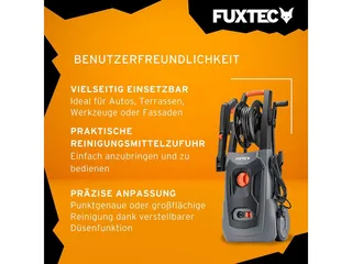 FX-HDR1800 hogedrukreiniger - 1800 W, 130 bar, 420 L/u, verstelbaar mondstuk, slang van 6 m, reinigingsmiddelentank de FUXTEC – image du produit 3 sur 5