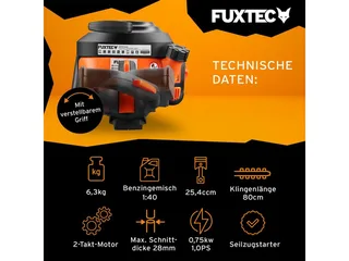 FX-MHP126 benzine heggenschaar 80cm blad 25,4cc motor voor tuinonderhoud en nauwkeurig snoeien van hagen by FUXTEC – product image 2 of 5
