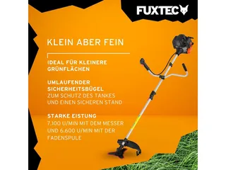 FX-MS125 Benzine Bosmaaier 2-in-1 – 25,4cc 2-takt – Grastrimmer met mes & draad – 305 mm snijbreedte – Slechts 5,5 kg de FUXTEC – image du produit 3 sur 5