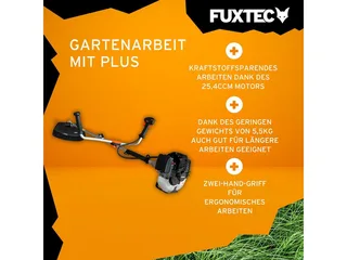 FX-MS125 Benzine Bosmaaier 2-in-1 – 25,4cc 2-takt – Grastrimmer met mes & draad – 305 mm snijbreedte – Slechts 5,5 kg de FUXTEC – image du produit 2 sur 5