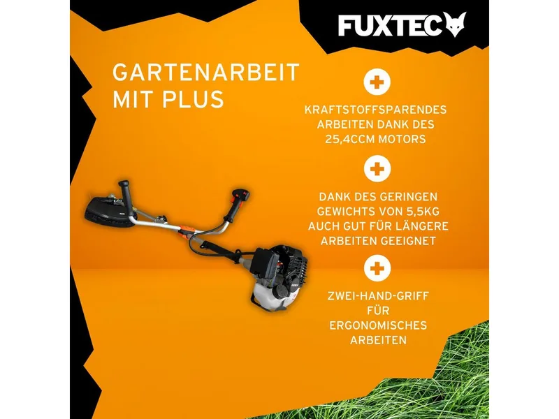 FX-MS125 Benzine Bosmaaier 2-in-1 – 25,4cc 2-takt – Grastrimmer met mes & draad – 305 mm snijbreedte – Slechts 5,5 kg de FUXTEC – image du produit 2 sur 5