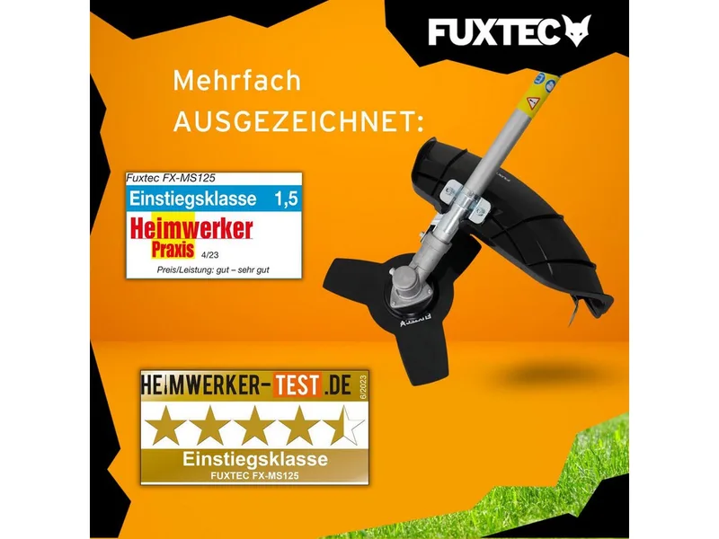 FX-MS125 Benzine Bosmaaier 2-in-1 – 25,4cc 2-takt – Grastrimmer met mes & draad – 305 mm snijbreedte – Slechts 5,5 kg de FUXTEC – image du produit 4 sur 5