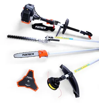 FX-MT152 Benzine Multitool 4-in-1 – Bosmaaier, Heggenschaar, Kettingzaag & Stokzaag – 52cc 2-takt – Inclusief draaggordel van FUXTEC – productafbeelding 1 van 5
