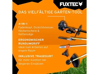 FX-MT152 Benzine Multitool 4-in-1 – Bosmaaier, Heggenschaar, Kettingzaag & Stokzaag – 52cc 2-takt – Inclusief draaggordel van FUXTEC – productafbeelding 4 van 5