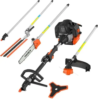 FX-MT152E Benzine Multitool 5-in-1 – Bosmaaier, Kettingzaag, Heggenschaar, Stokzaag & 1m Verlengstuk – 52cc 2-takt – Inclusief draaggordel de FUXTEC – image du produit 1 sur 2