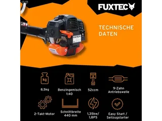 FX-PS152 Benzine Bosmaaier 2-in-1 – 52cc 2-takt – 3 PK – Met draad & mes – Comfort draagharnas – Antivibratiesysteem van FUXTEC – productafbeelding 2 van 5