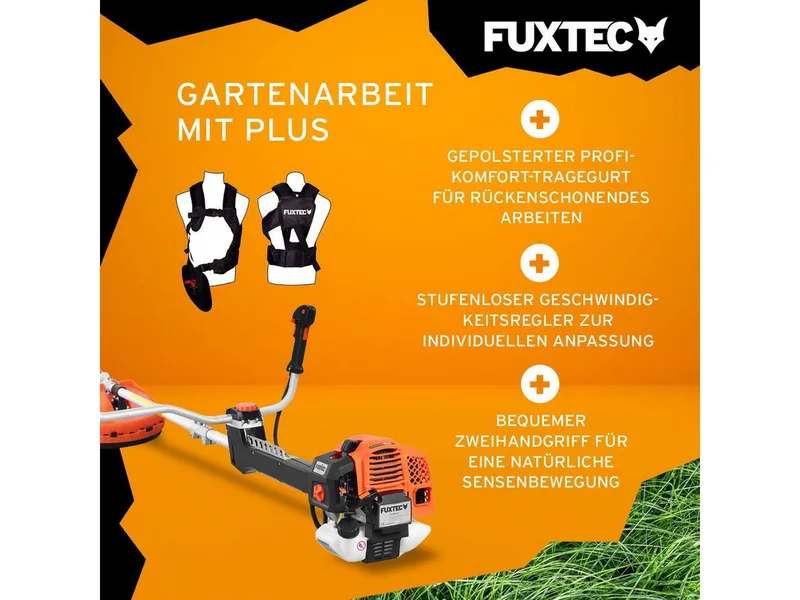 FX-PS162 Benzine Bosmaaier 62cc 2-in-1 met Mes en Draadspoel, , antivibratiesysteem, krachtige grastrimmer van FUXTEC – productafbeelding 4 van 5