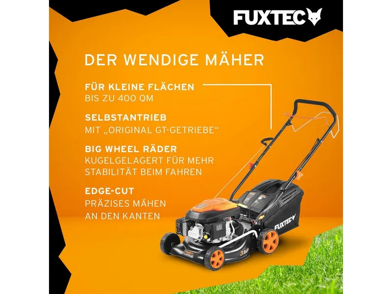 FX-RM4346 Benzine Grasmaaier – 3-in-1 – 43 cm – Zelfrijdend met Achterwielaandrijving – Mulchfunctie & 40L Opvangbak – Big Wheels by FUXTEC – product image 4 of 5