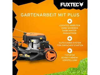 Grasmaaier Benzine - 51cm - Zelfrijdend / Zelftrekkend / Achterwielaandrijving - Mulchfunctie - Opvangbak 60L - FX-RM5196 van FUXTEC – productafbeelding 4 van 5