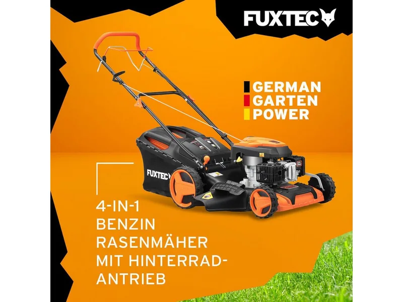 Grasmaaier Benzine - 51cm - Zelfrijdend / Zelftrekkend / Achterwielaandrijving - Mulchfunctie - Opvangbak 60L - FX-RM5196 van FUXTEC – productafbeelding 2 van 5
