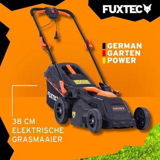 Grasmaaier Elektrisch met Kabel FX-RME38 - 38cm met 40L Grasopvangbak - slechts 12kg - Maaihoogte 20-70mm - 1600Watt & 220V van FUXTEC – productafbeelding 1 van 5