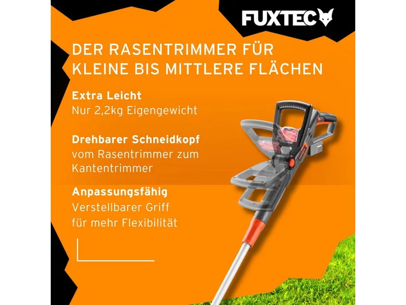 grastrimmer met accu 20V FX-E1RT20 Elektrische bosmaaier incl. 2Ah Li-Ion accu & lader - maaibreedte 25 cm by FUXTEC – product image 4 of 5