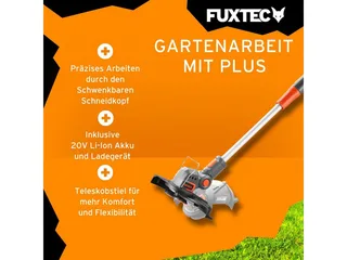 grastrimmer met accu 20V FX-E1RT20 Elektrische bosmaaier incl. 2Ah Li-Ion accu & lader - maaibreedte 25 cm by FUXTEC – product image 3 of 5