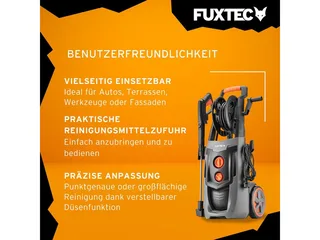 hogedrukreiniger FX-HDR2200 - 2200W, 170 bar, 450 L/u, turbomondstuk, reinigingsmiddelentank, 8m slang van FUXTEC – productafbeelding 3 van 5